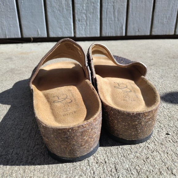 Bos And Co Women's Sandals Brown Bronz Glux Glitter Slide Size 10 EU41 - Picture 7 of 8